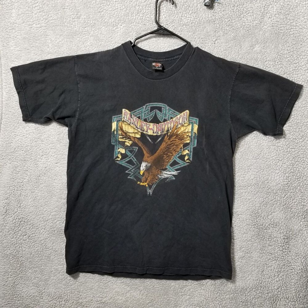 Harley Davidson men's XL vintage 1997 wash worn shirt eagle tribal St Paul MN